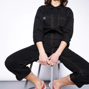 NWT Wildfang The Essential Longsleeve Coverall Black Women's S